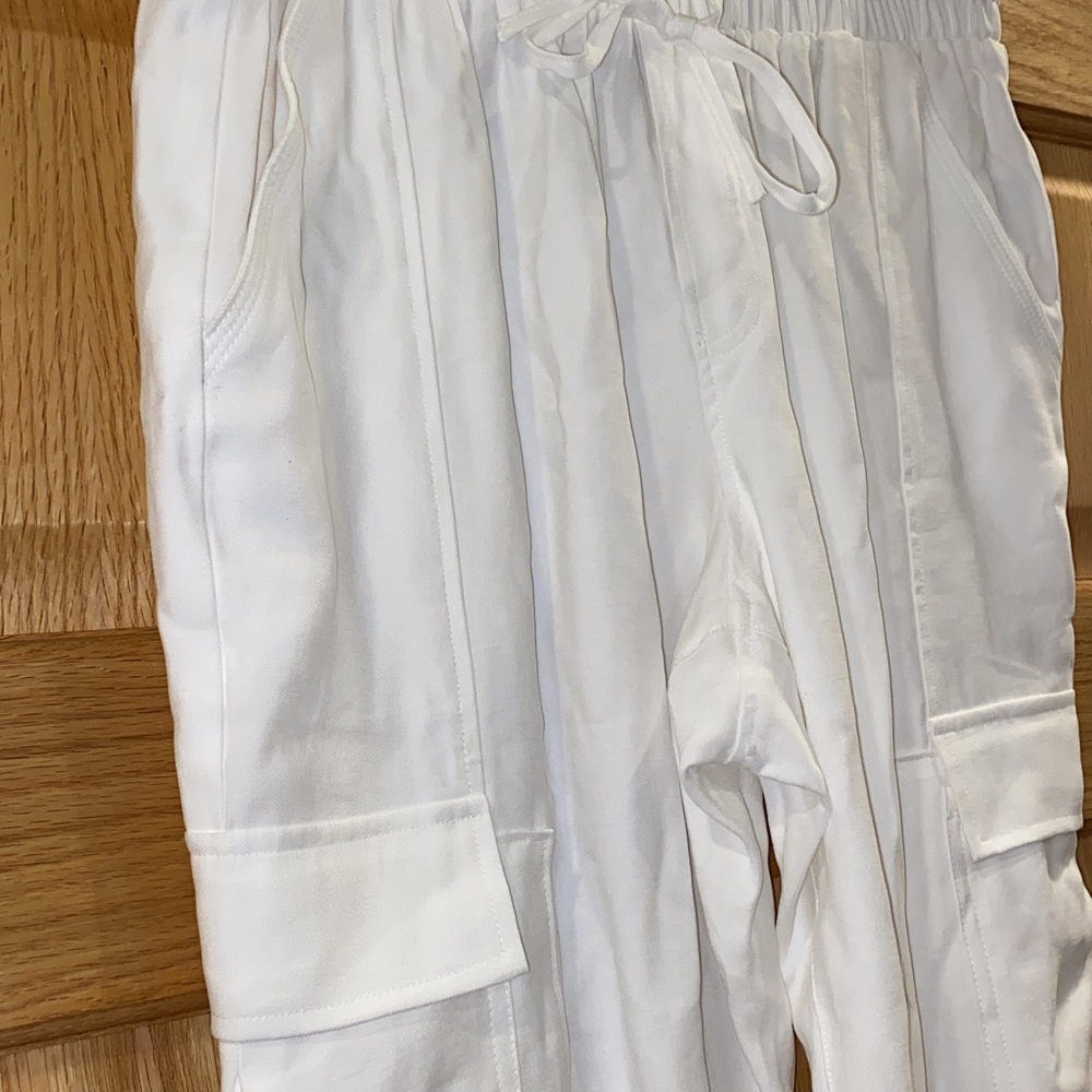 INC Womens Cargo High Rise Jogger Pants Ivory - Picture 5 of 8